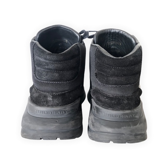 Authentic Burberry Black Fabric And Suede Regis High Top Sneakers Size 41(8.5) - Picture 7 of 11